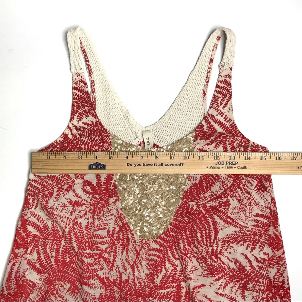 Anthropologie Tiny Red & Cream Beekeeper Crochet & Sequin Top Size XS - Picture 8 of 8